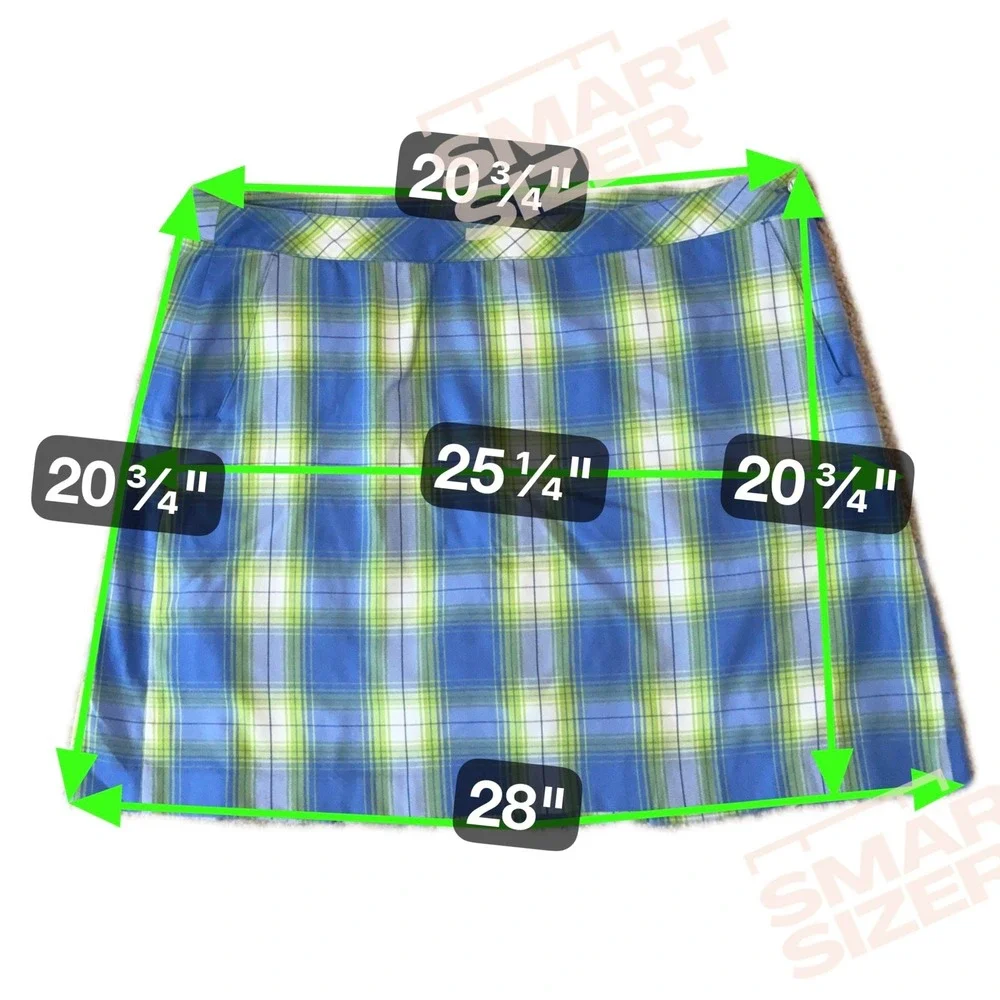 EFP Womens Pro Golf Skort Blue Green White Plaid  Sz-18 Pockets Golfing Athletic